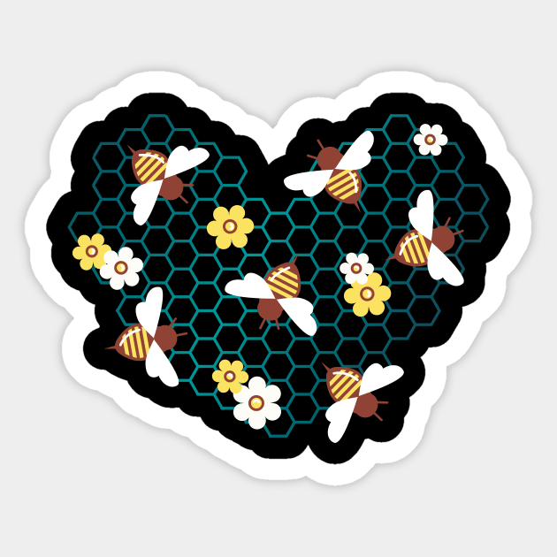 honey bee cartoon heart design for girls and kids Sticker by Midoart